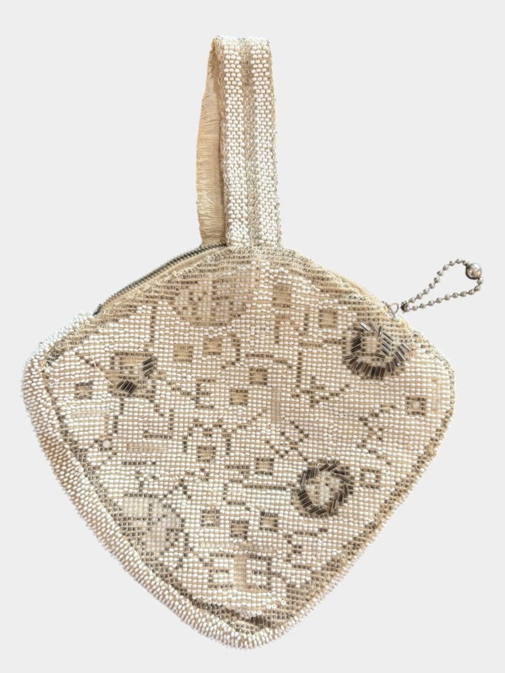 Vintage 1930s Art Deco White Beaded Evening Bag Made in Czechoslovakia